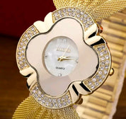 BAOHE 1pc Ladies' Gold Butterfly Strap Inlaid With Diamonds Quartz Wristwatch, Valentine's Day Gift