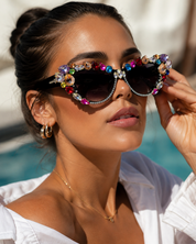 Luxury Crystal Oversized Cat Sunglasses Elegant Festival Party Eye Accessories