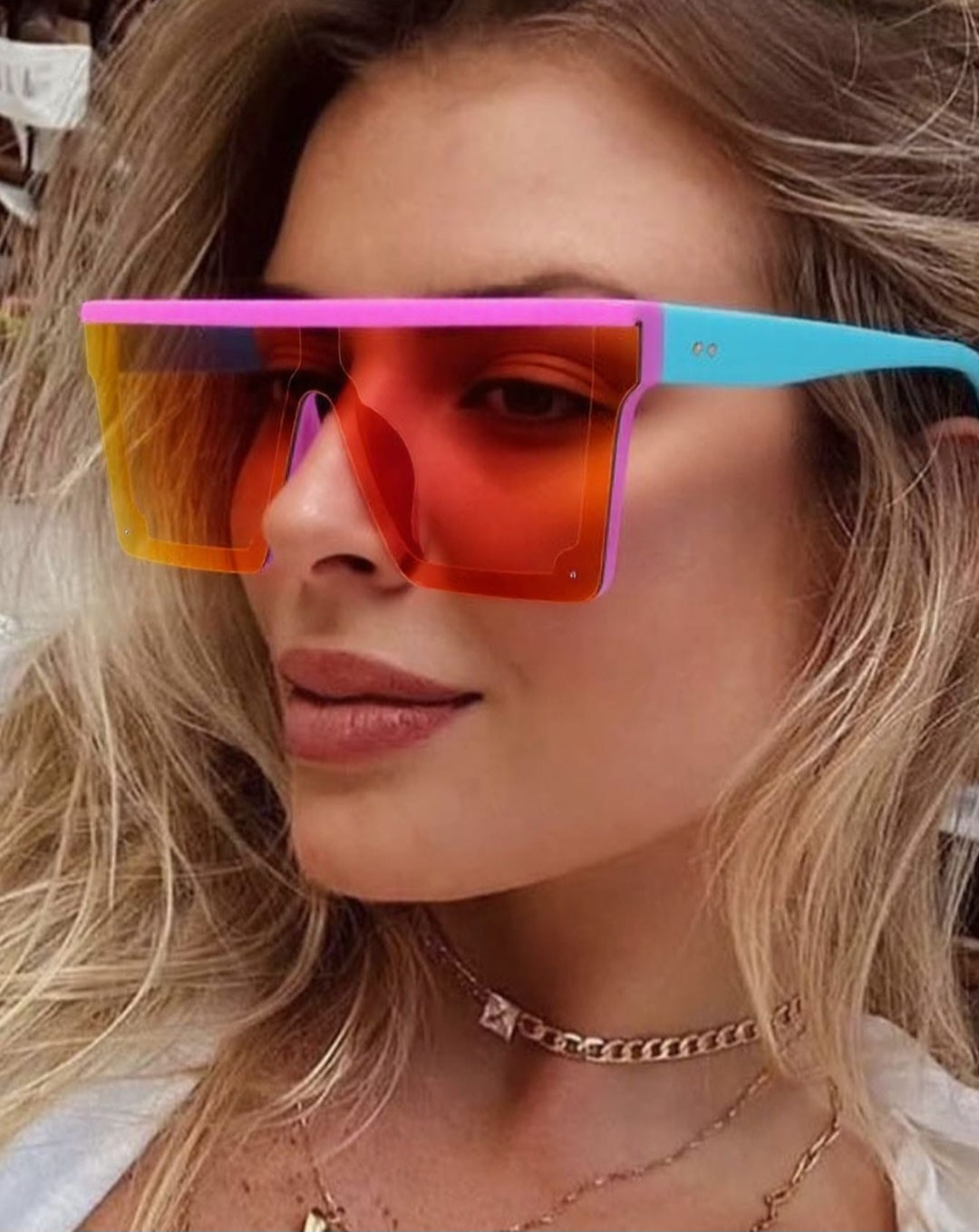 Oversized Square Sunglasses for Kids, Boys and Girls, Punk Frame Sunglasses