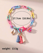 Delicate Ankle Chain with Seashell Accents - Adjustable Beach Foot Jewelry with Tassels for Women