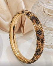 1pc Fashion Luxury Rhinestone Geometric Round Metal Bangle Bracelets, High-End Jewelry For Women Party