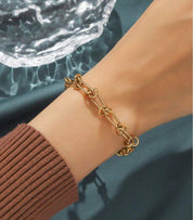 Stainless Steel Women’s Bracelet with Extender, Elegant Chain, Anklet Jewelry, Metal, Gold Color