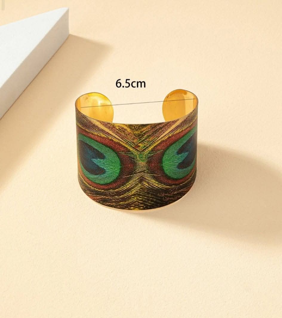 Peacock Feather Cuff Bracelet for Women – Mood, Minimalist, Trendy Hand Jewelry, Best-Selling Gift, Party 2024 New Style