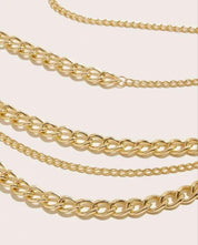 1pc Women’s Thick & Thin Chains Combination Tassel Waist Chain, 105cm Party Halloween