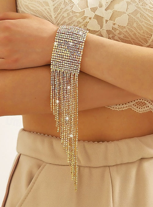 Long Tassel Rhinestone Bracelet