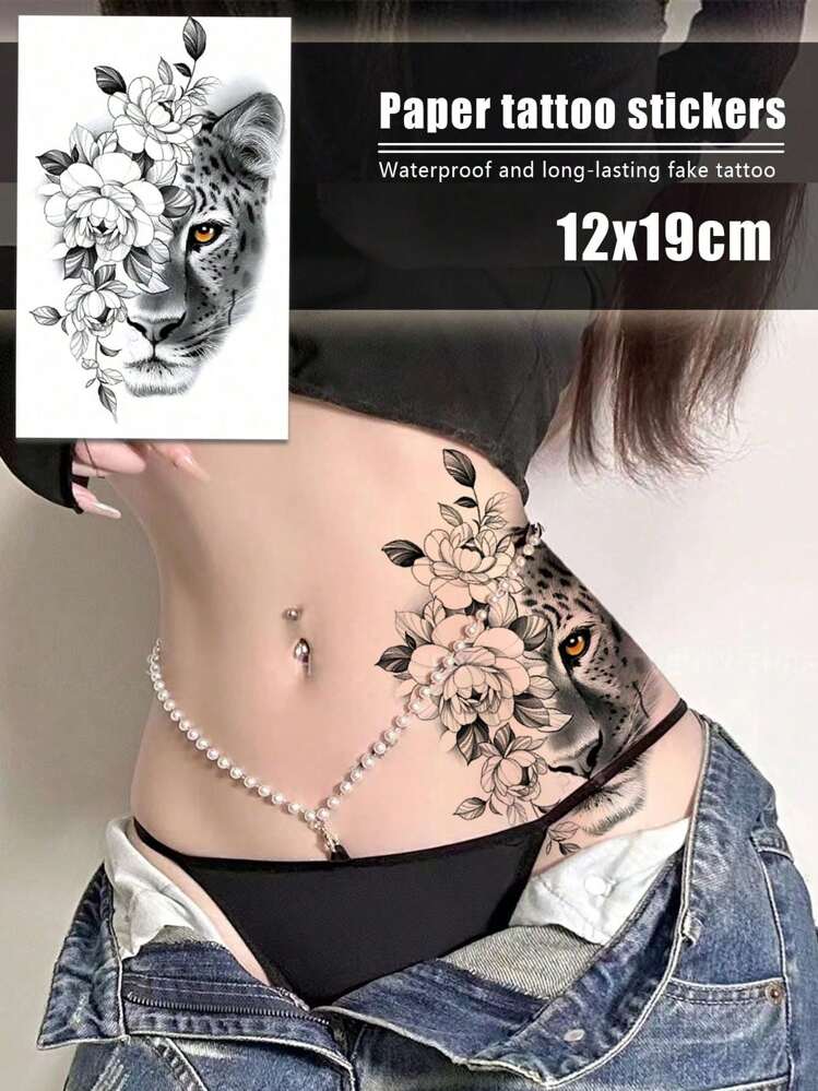 [SteadyINK] Waterproof Tattoo Sticker | Animal Series: Bear, Cat, Fox, Lion, Skull, Tiger, Wolf | Body Art for Makeup, Events, Music Festivals & Parties