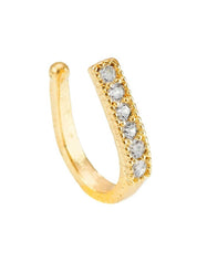 Party Allure Clip On Nose Stud Or Nose Clip Gold Plated With American Diamond Nose Ring