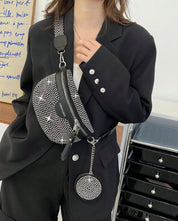 Bling Rhinestone Fanny Pack & Chest Bag BY SHEIN