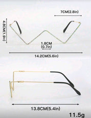 1pc Women's Metal Frame Decorative Hollow Shape, Rhinestone Inlay Shiny And Eyeglasses Without Lens, Suitable For Daily Travel And Selfie Use Beach Accessories For Women Glasses