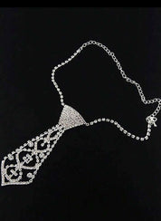 Elegant Tie-Shaped Necklace Adorned with Glitter and Rhinestones, Adjustable, Perfect for Trendy Occasions Like Graduation Parties, Valentine’s Day, and Mother’s Day – Ideal Gift