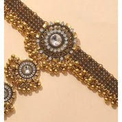 Ethnic Crystal Flower Finger Chain Bracelet