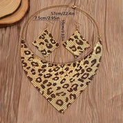 Leopard necklace and earrings