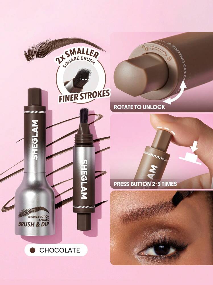 SHEGLAM Brow-Fection Angled Brush & Dip-Espresso