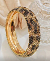 1pc Fashion Luxury Rhinestone Geometric Round Metal Bangle Bracelets, High-End Jewelry For Women Party