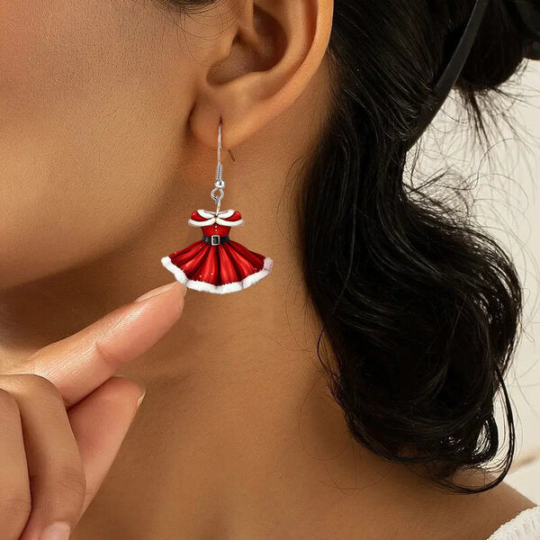 Jewelry Christmas Dress Pendant Earrings for Women Holiday Party Present