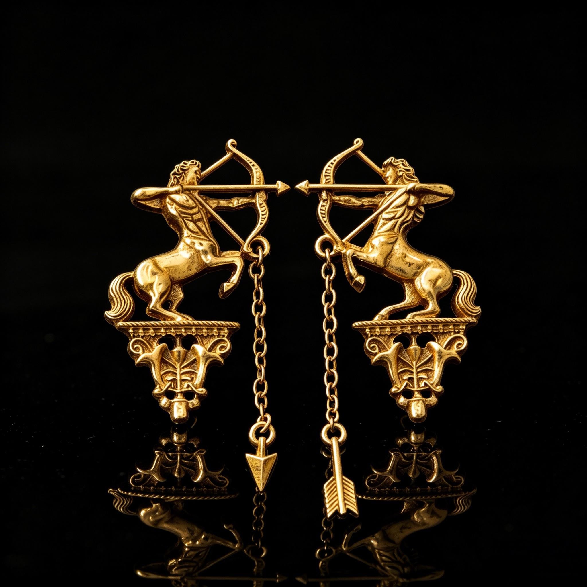 Sagittarius Archer Statement Drop Earrings