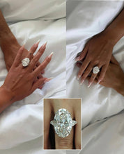 6Ct Oval Cut Lab Created Diamond 14k White Gold Plated Solitaire Engagement Ring