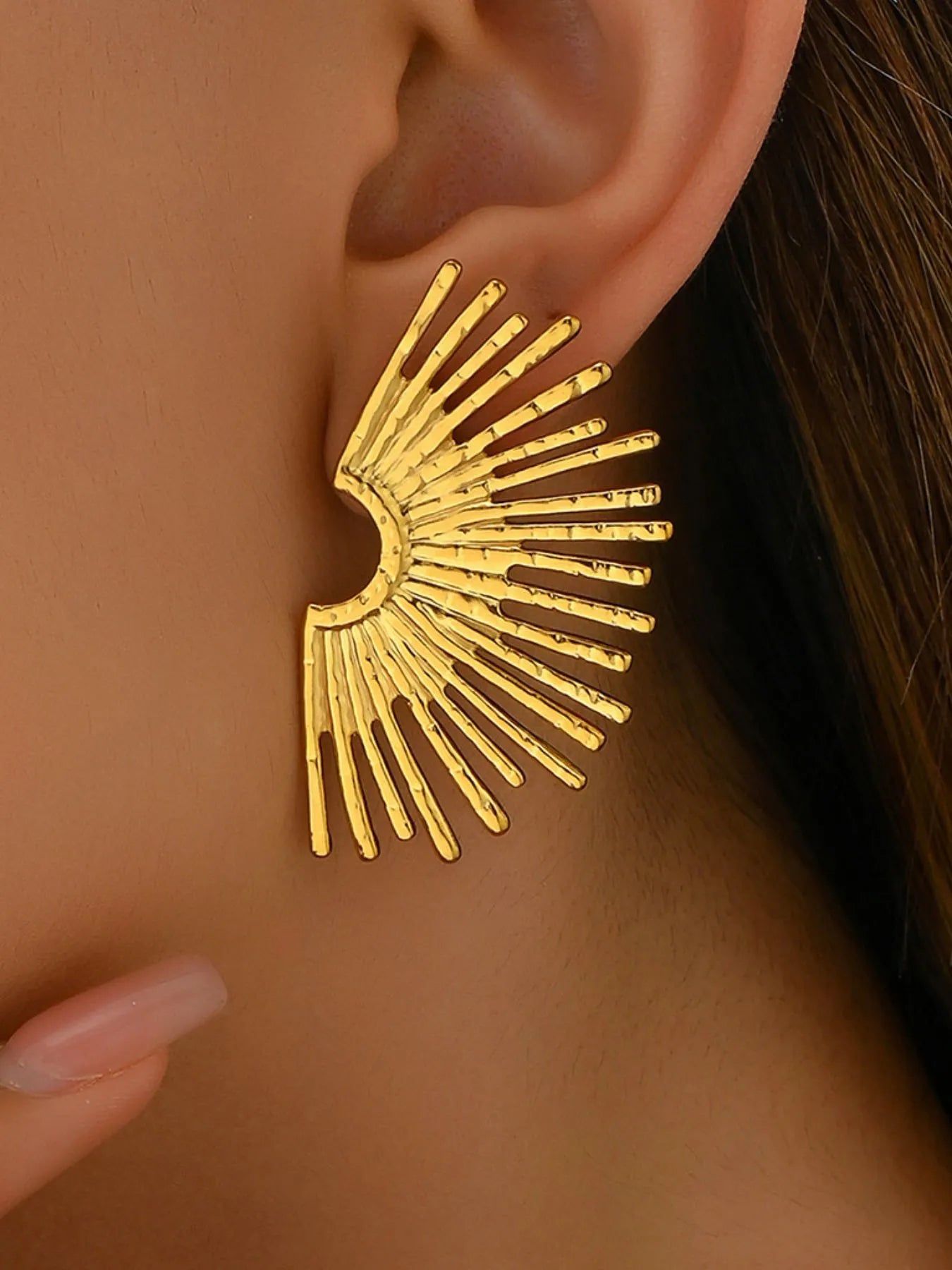  Stainless Steel Sunburst Earrings