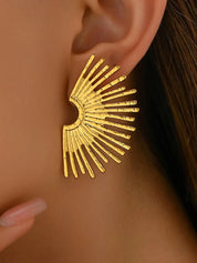  Stainless Steel Sunburst Earrings
