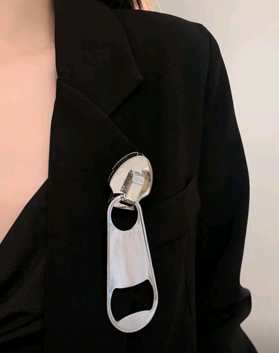 1 Set European & American Style Zinc Alloy Suit Accessories Zipper Brooch, Couple Wedding Party Travel Accessories 2025