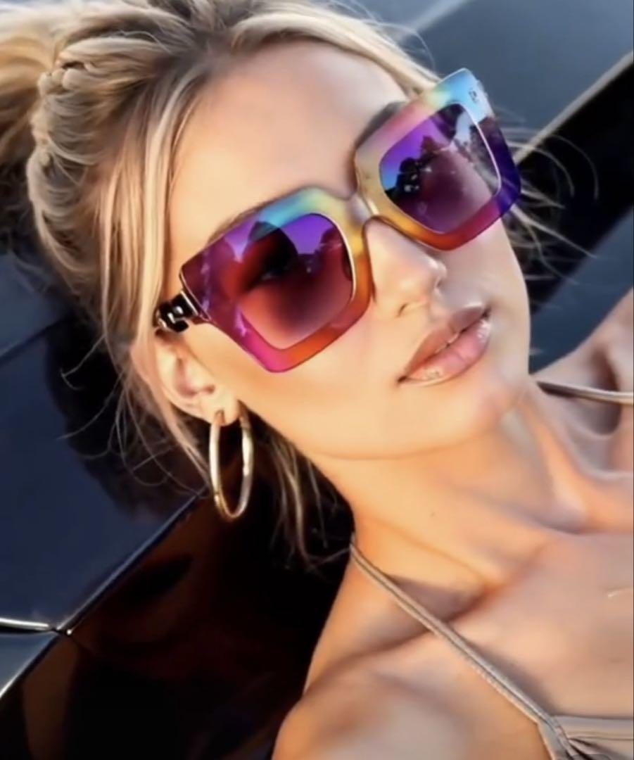 SHEIN New Colorful Square Frame Sunglasses