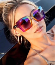 SHEIN New Colorful Square Frame Sunglasses