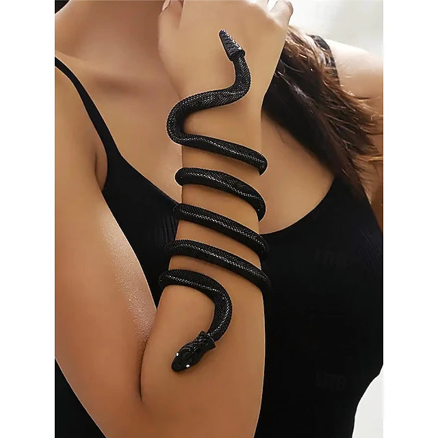Women’s Snake Bracelet for Halloween – Adjustable Gothic Snake Bangle, Perfect for Parties, Costumes, and Daily Wear
