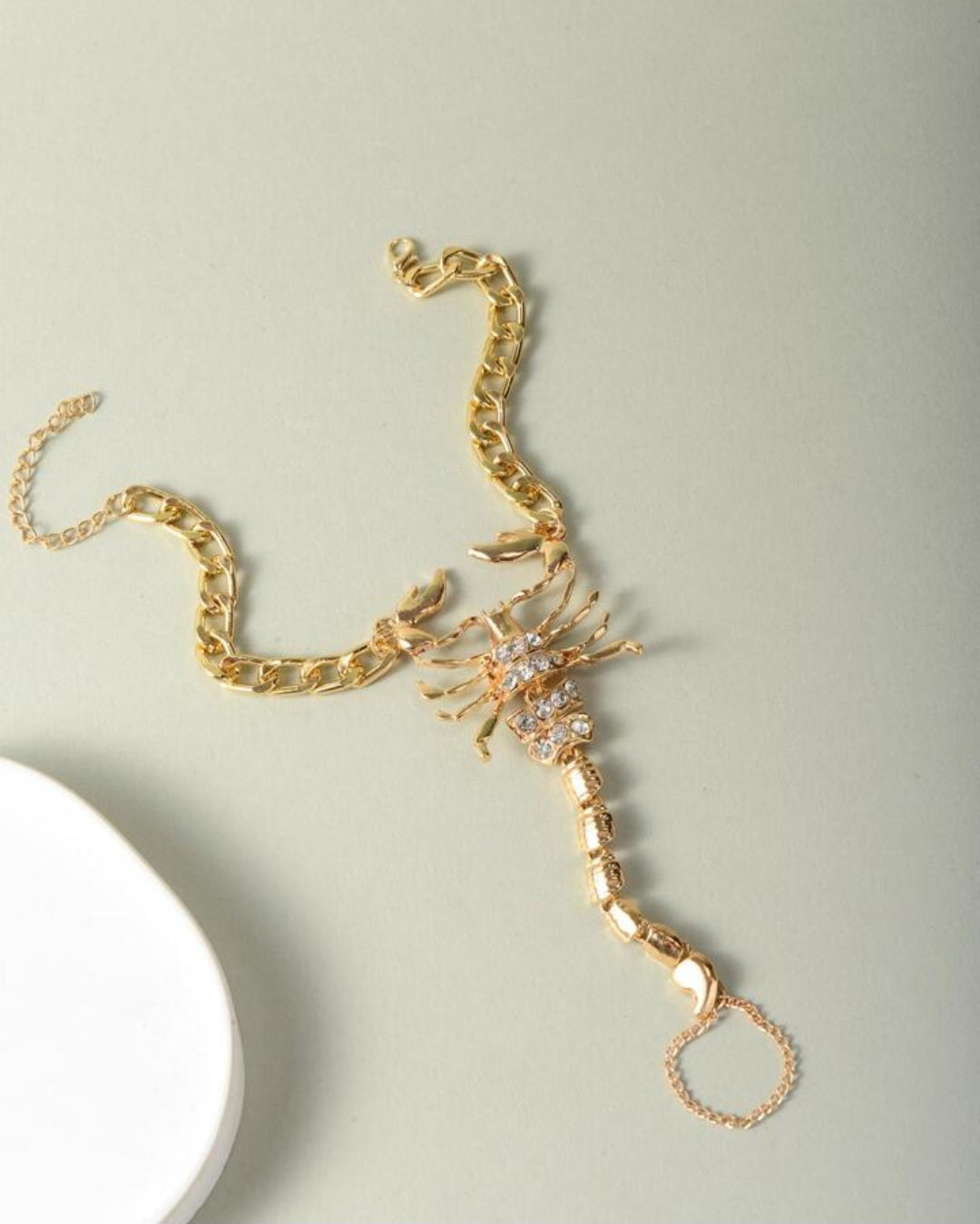 Scorpio Zodiac Anklet with Toe Ring Decoration, Wedding Jewelry