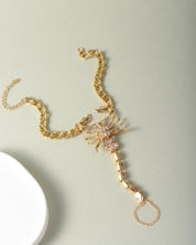 Scorpio Zodiac Anklet with Toe Ring Decoration, Wedding Jewelry