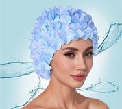 3D Flower Swim Hat | Vintage Flower Swim Cap Floral Petal Swimming Hat,Retro Style Bathing Caps Women's Long and Short Hair Swimming Hat for Water Parks Swimming Pool