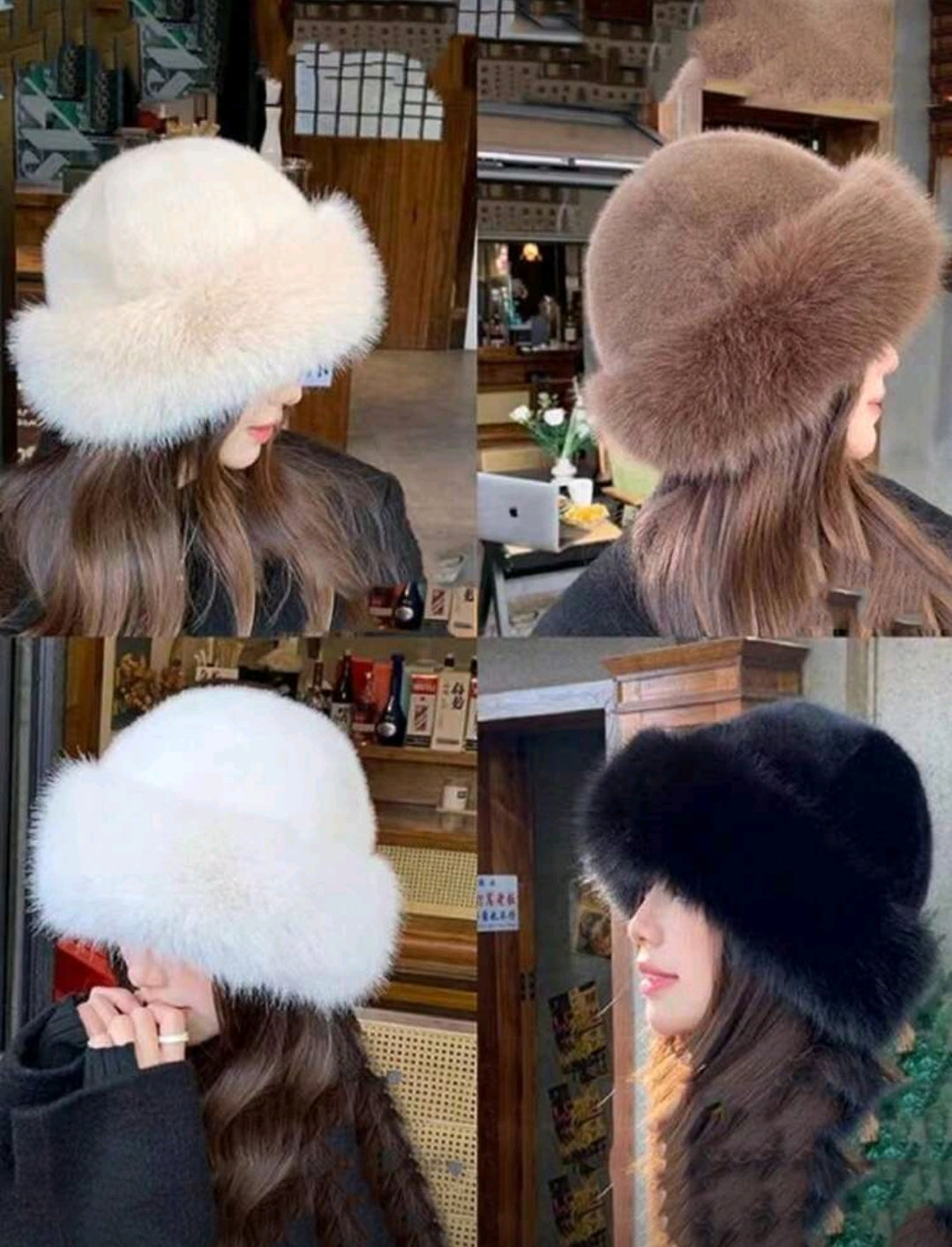 1/2/4pcs New Winter Furry Hats For Women, Autumn/Winter European & Korean Style Warm Hats, Fashionable Solid Color Flattering Mongolian Hats, Thickened Winter Outfits