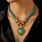 Luxurious Vintage Heart Necklace & Heart Earrings Set (Beautiful Jewelry Set)