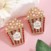 Diamond-Studded Popcorn Pearl Earrings – Trendy Fashion Earrings for Women