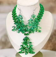 Christmas Tree Resin Jewelry Set