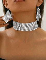 3pcs Metallic Sequin Punk Style Party Outfit, Suitable For Party And Street Wear