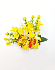 SHEIN New Bohemian Style Artificial Fabric Orchid Flower Hair Comb