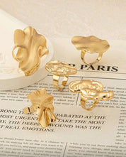 4 Pcs Golden  Rings Set For Women Chunky Statement Ring , Spring Summer Boho Jewelry