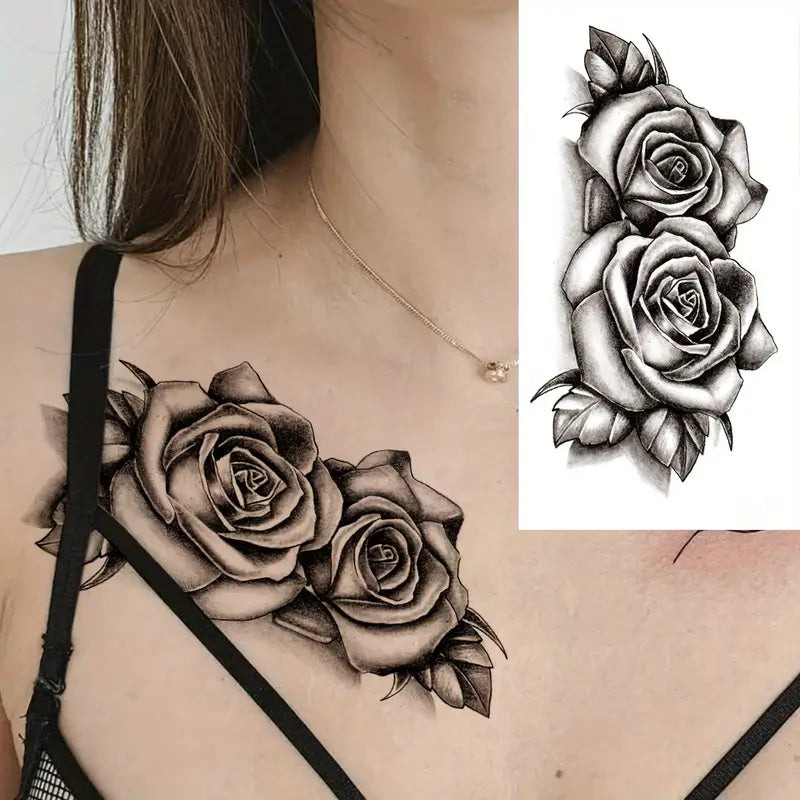 Temporary Floral Tattoos for Women and Girls – Half Sleeve Style, Easy to Apply