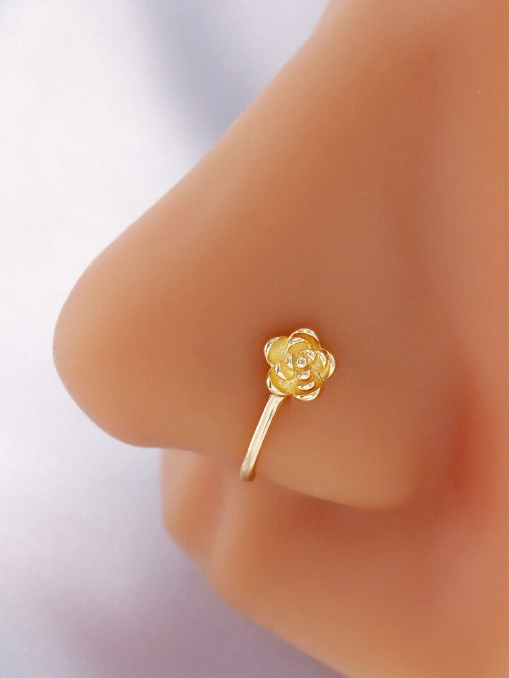 NO Piercing Adjustable Clip On Nose Pin Love Cz Paved Nostril Fashion Jewellery