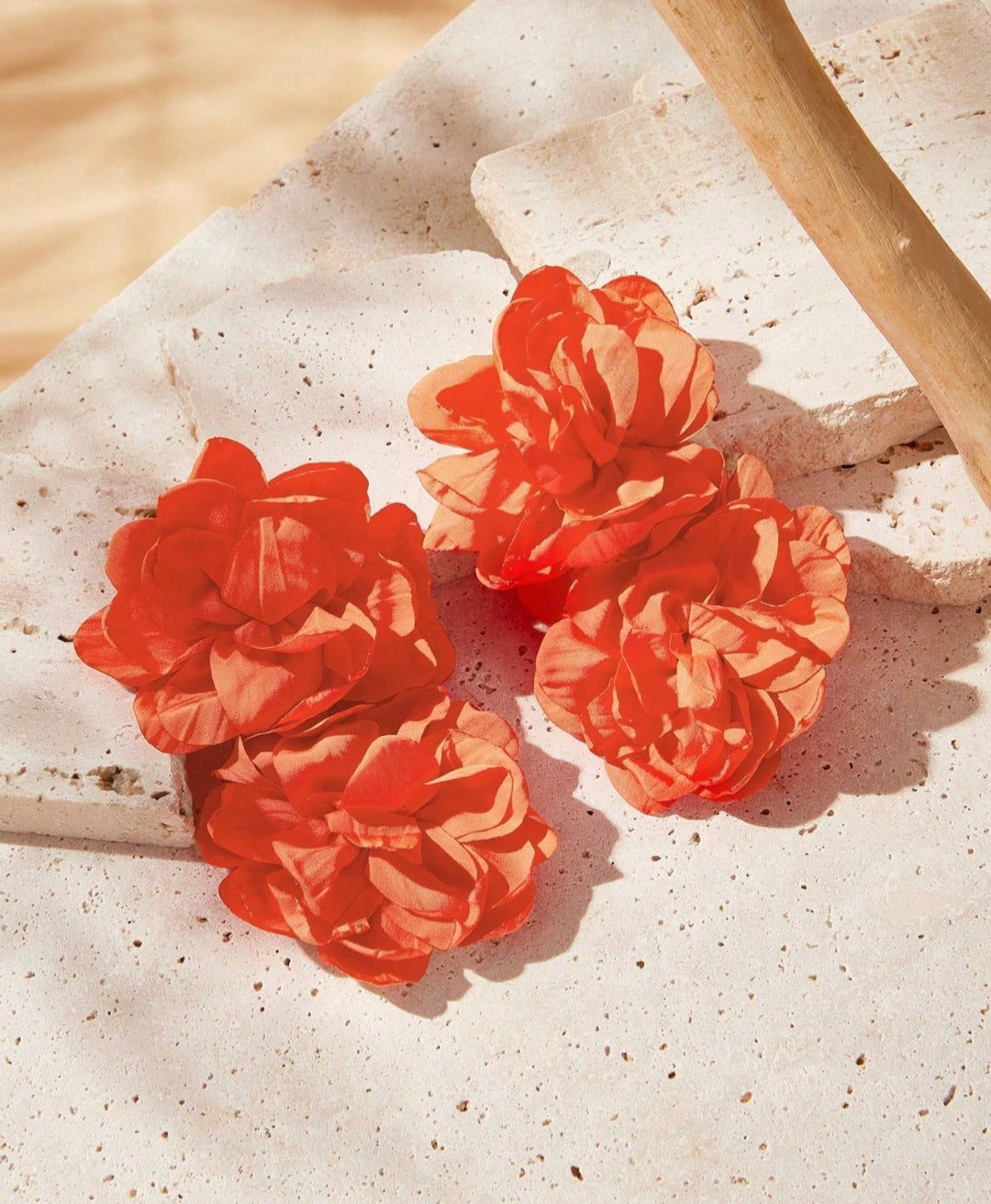 Handmade Fashion Resort Inspired Large Flower Earrings For Women