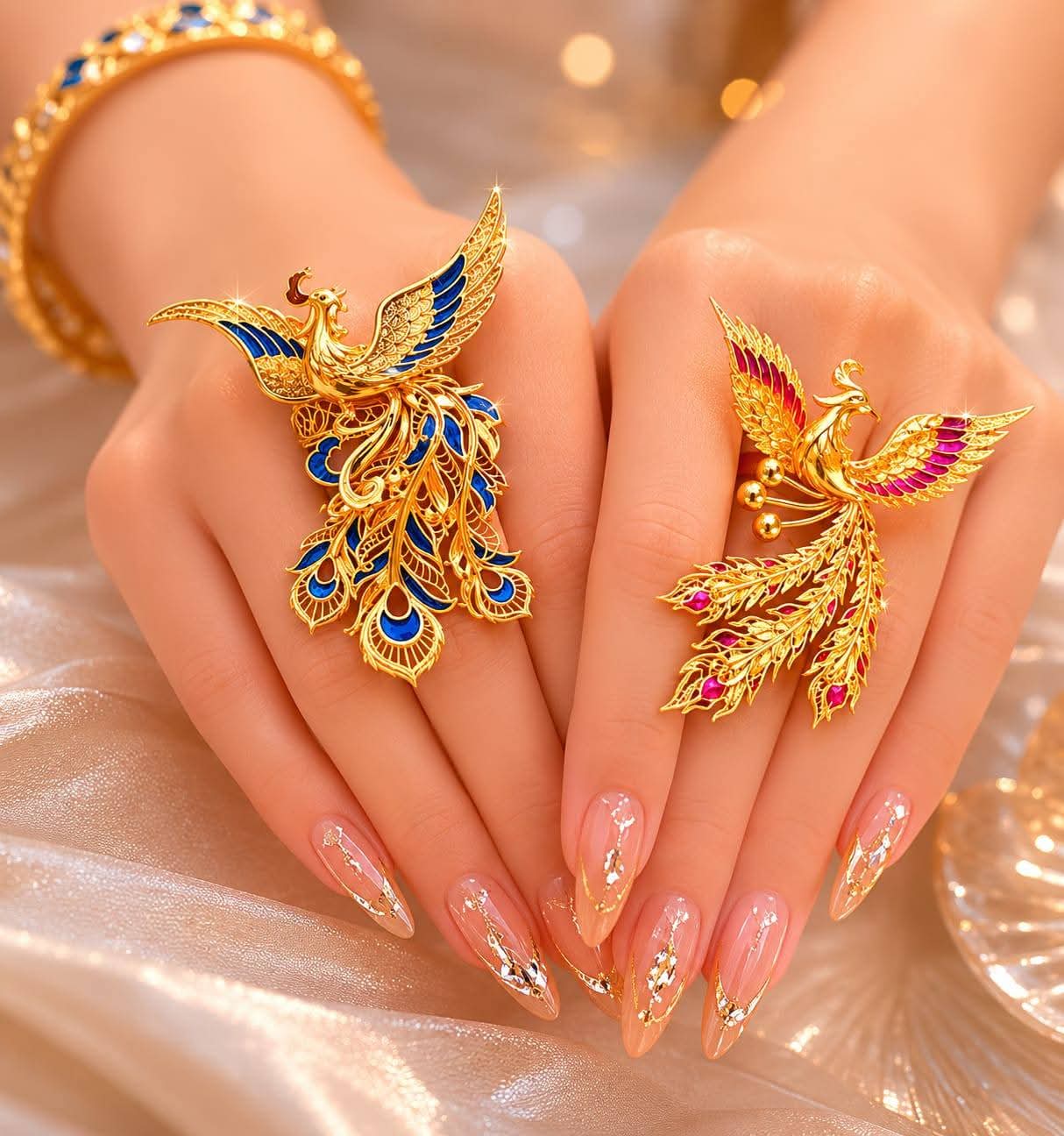 Majestic Phoenix & Peacock Statement Rings