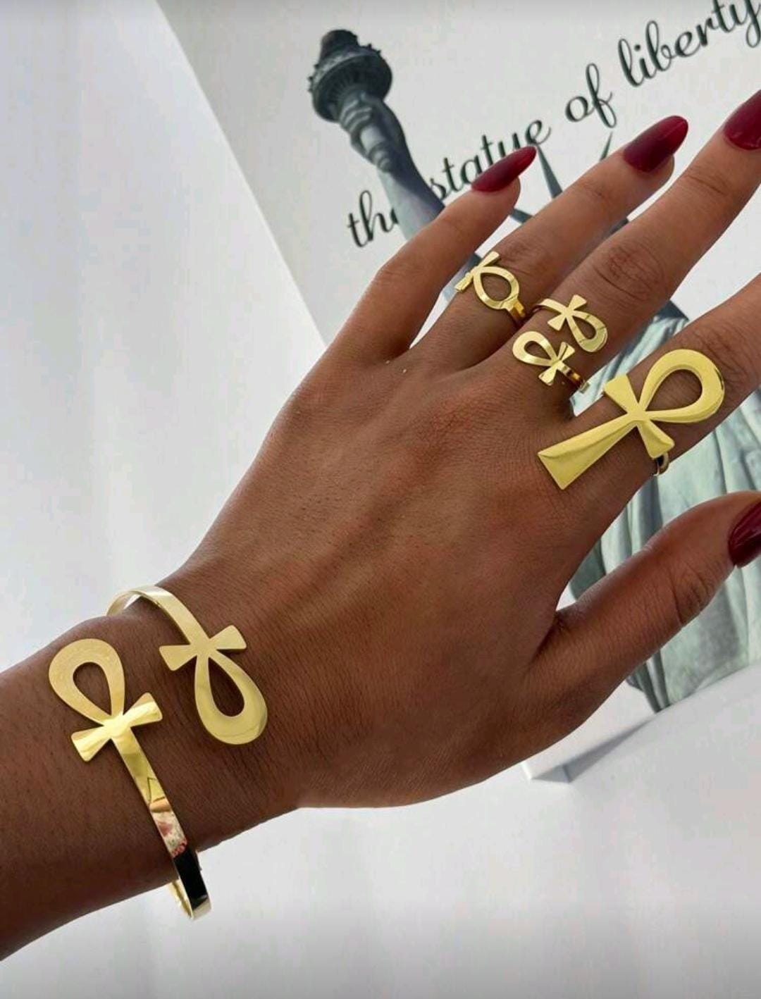 Ankh Hand Jewelry Set