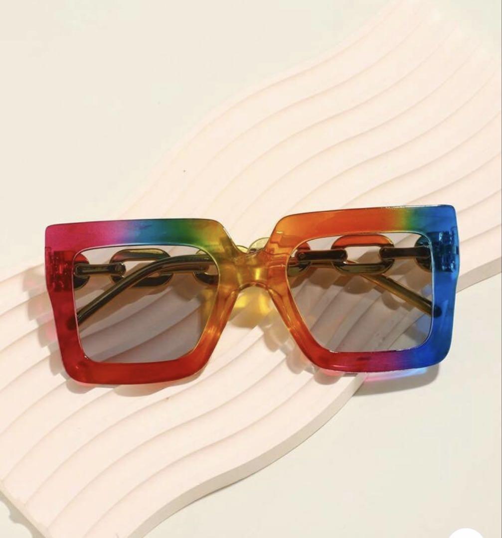 SHEIN New Colorful Square Frame Sunglasses