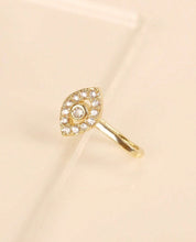 U-Shaped Micro-Integrated Fake Nose Ring, Eye Design in Gold, Non-Piercing Nose Clip Nose Stud