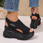 Women's Lightweight Platform Wedge Sandals – Open Toe Slip-On Comfort Shoes