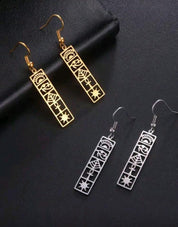 RSAMD Ancient Egyptian Cartouche Hieroglyph Symbols Earrings Eye of Horus Ankh Cross-A gold color
