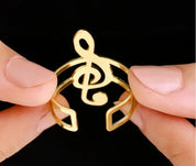 Musical Gold Adjustable Ring