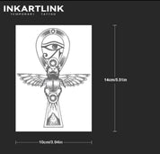 INKARTLINK Ancient Egyptian Element Temporary Tattoos, Realistic Tattoo Appearance, Botanical Tattoos, Waterproof Long-Lasting 1-2 Weeks