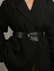 Women’s Belt – Wide Fashion Decorative Band for Dresses and Blazer Jackets, Black