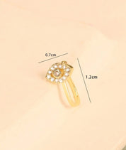 U-Shaped Micro-Integrated Fake Nose Ring, Eye Design in Gold, Non-Piercing Nose Clip Nose Stud